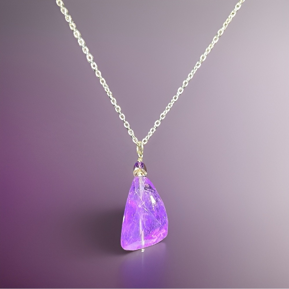 Genuine Amethyst Pendant Necklace! - Picture 3 of 5
